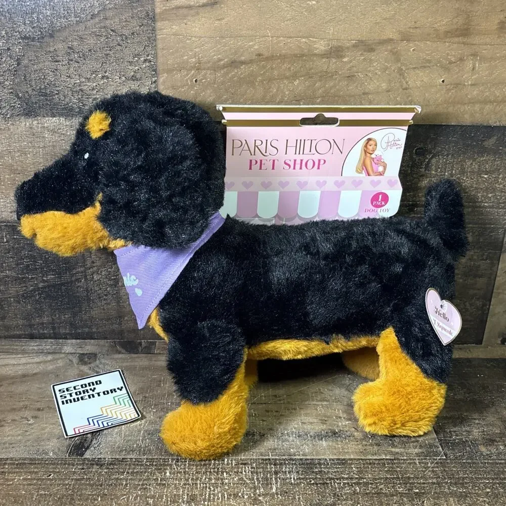 Paris Hilton Pet Shop Dog Toy Black And Brown Iconic NEW